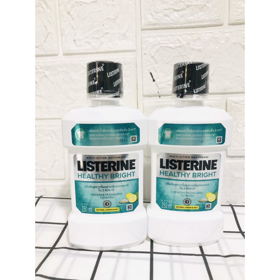 Nước súc miệng Listerine Healthy Bright  trắng sáng 250ml