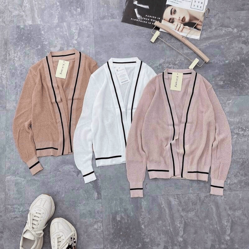 Áo Khoác Len Cadigan Siêu xinh, Áo Khoác Len Phối Viền Siêu đẹp MC41 [NewUnisex]