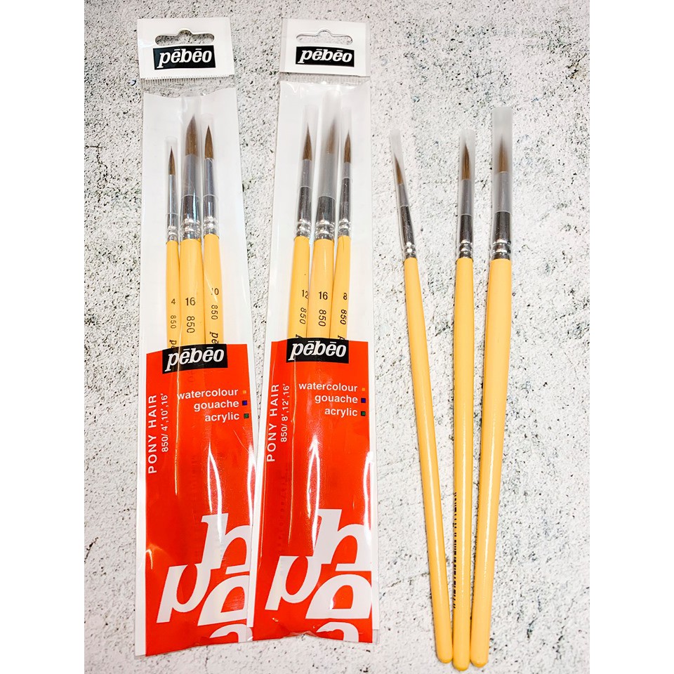 Cọ vẽ Pebeo đầu tròn - Set 3 cây