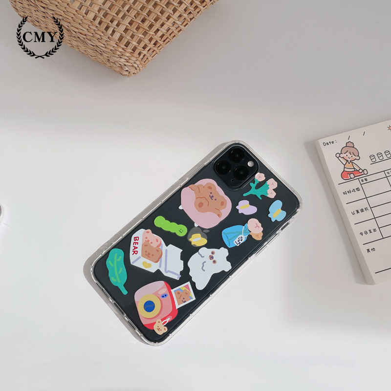 Ốp điện thoại in họa tiết gấu hoạt hình cho iPhone11/11Pro 11pro Max X XR XS XS MAX 7 8 plus SE | BigBuy360 - bigbuy360.vn