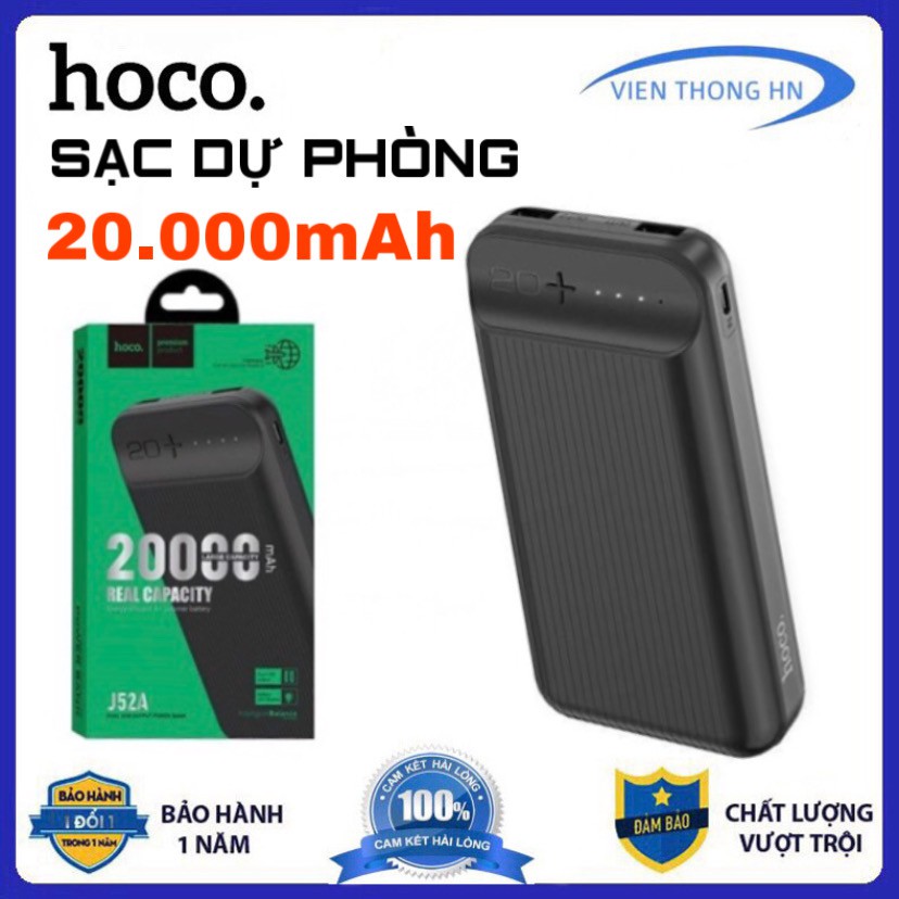 Pin sạc dự phòng 4 cổng 20000mah hoco j52a - vienthonghn