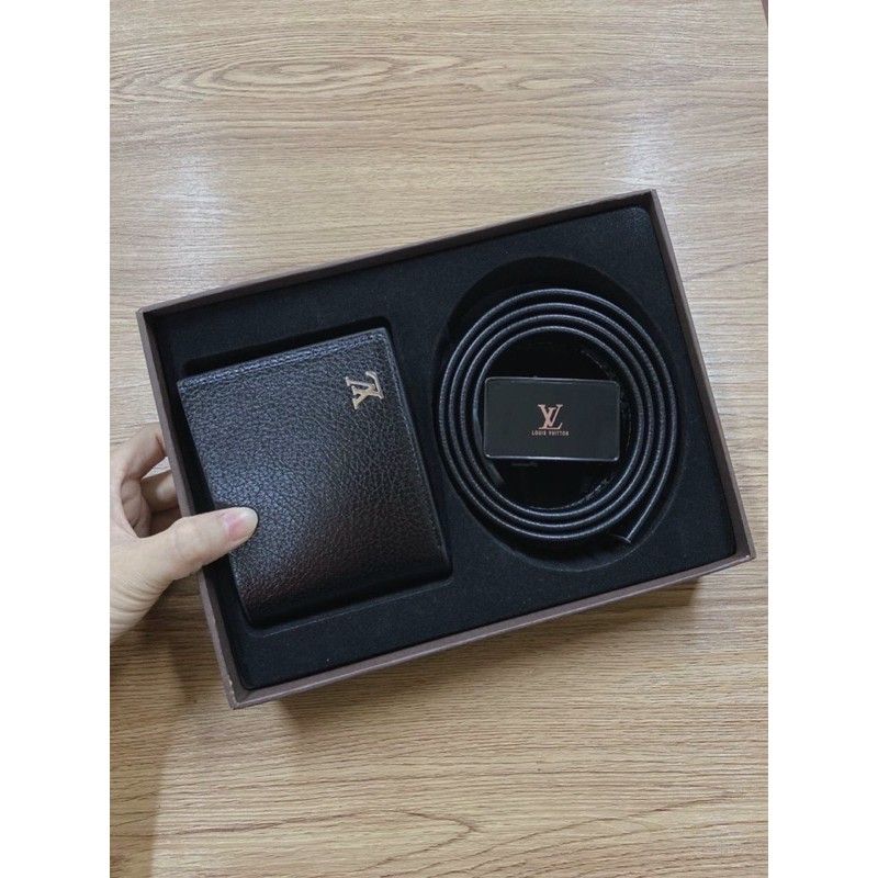 Set thắt lưng ví da QCCC