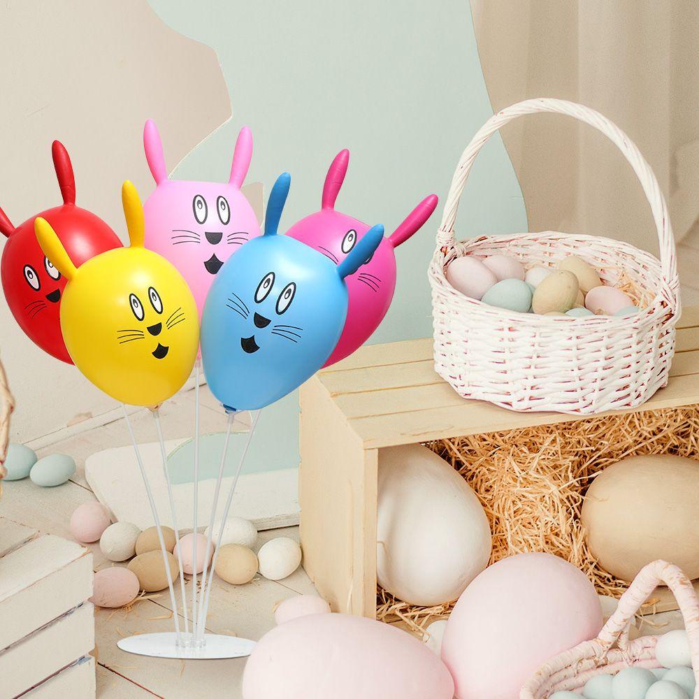Set 1 / 10 Cặp Bong Bóng Bơm Hơi Hình Thỏ Phục Sinh Trang Trí Sân Vườn