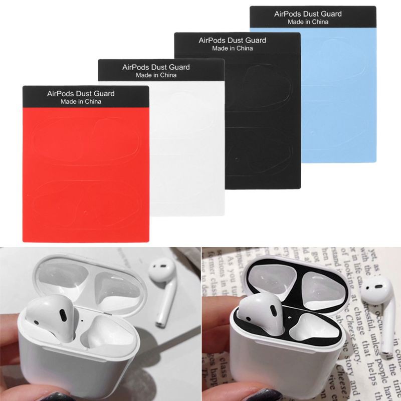 Cặp nhãn dán màu sắc đa dạng bảo vệ mặt trong hộp sạc tai nghe AirPods