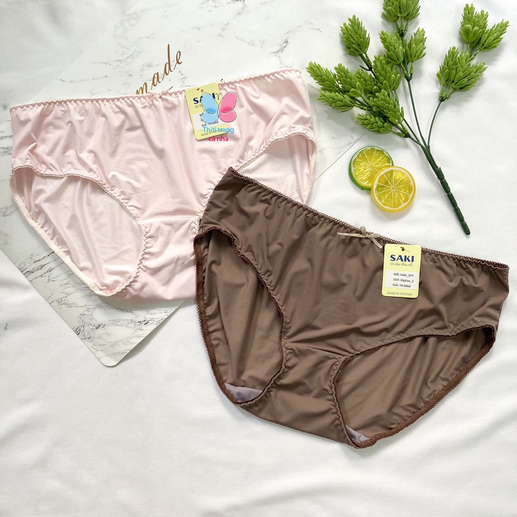 QUẦN LÓT NỮ BIGSIZE từ 85-95kg THUN LẠNH TRƠN HÀNG VIỆT NAM SAKI - BIG377