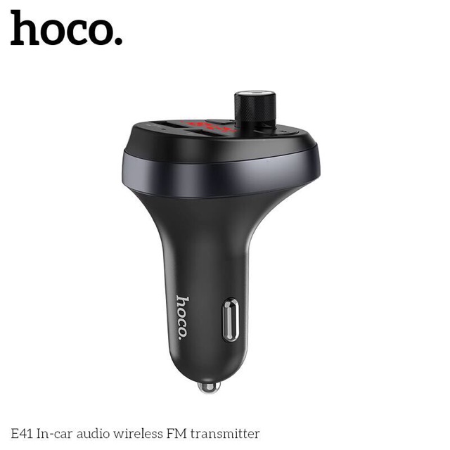 Tẩu sạc xe hơi Hoco E41 có 2 cổng usb và tẩu sạc hoco nghe nhạc được- Tẩu sạc đa năng phát nhạc trên oto