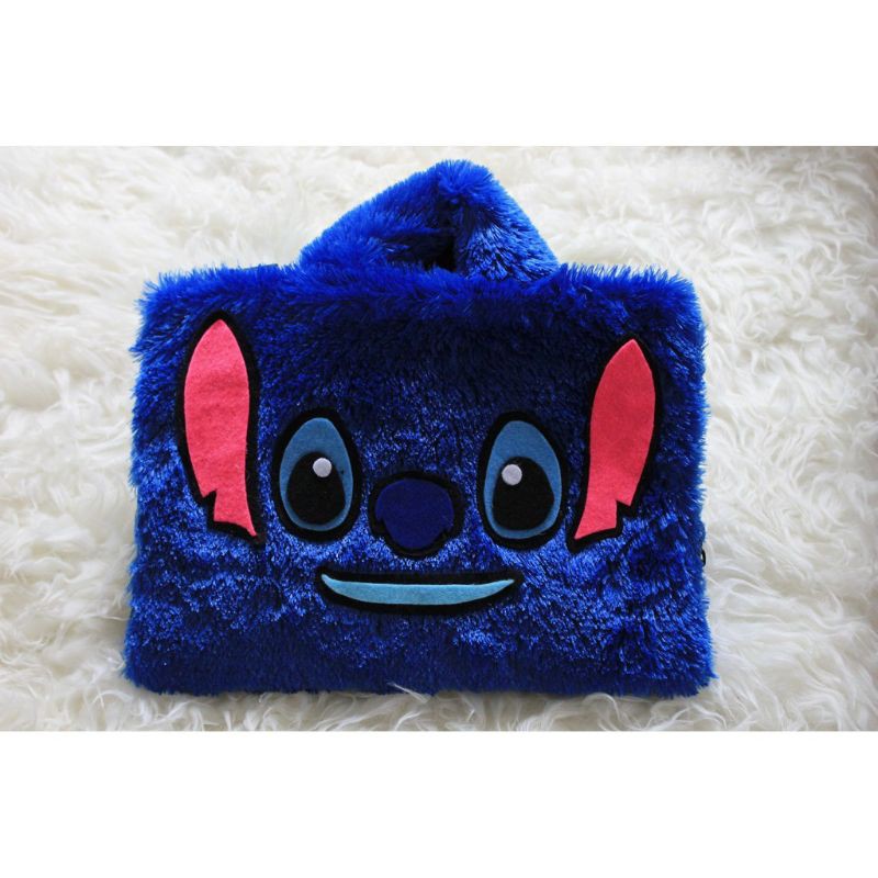 Túi Đựng Laptop 10-14 Inch Chất Liệu Mềm Mại Màu Xanh Dương In Hình Stitch Dễ Thương