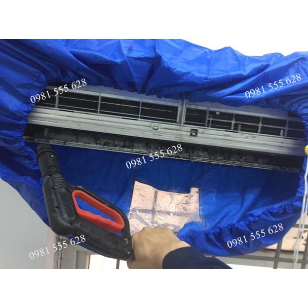 Áo vệ sinh máy lạnh trùm kín máy loại to kèm ống nước 2,8m