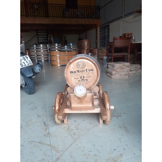 Thùng Gỗ Sồi 30 lít Xe Kéo.