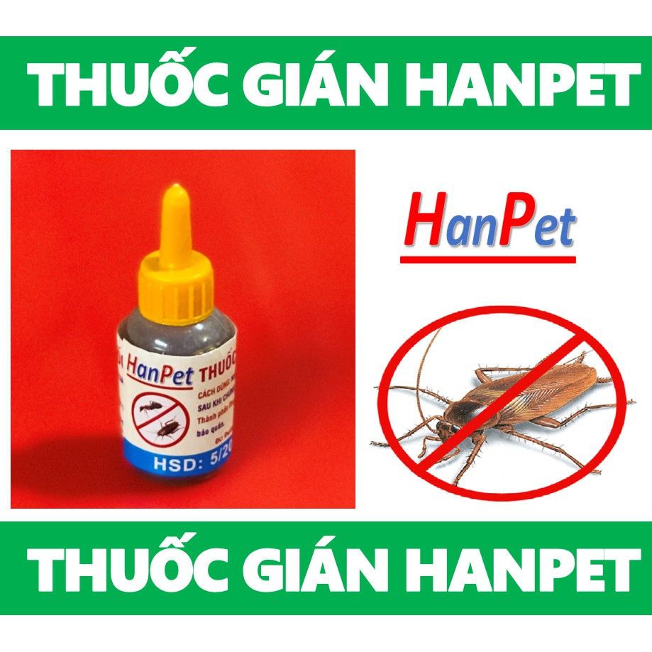 HN (Lọ 10ml ) Thuốc gián Hanpet dạng dung dịch diệt gián sinh học hoàn toàn không độc hại