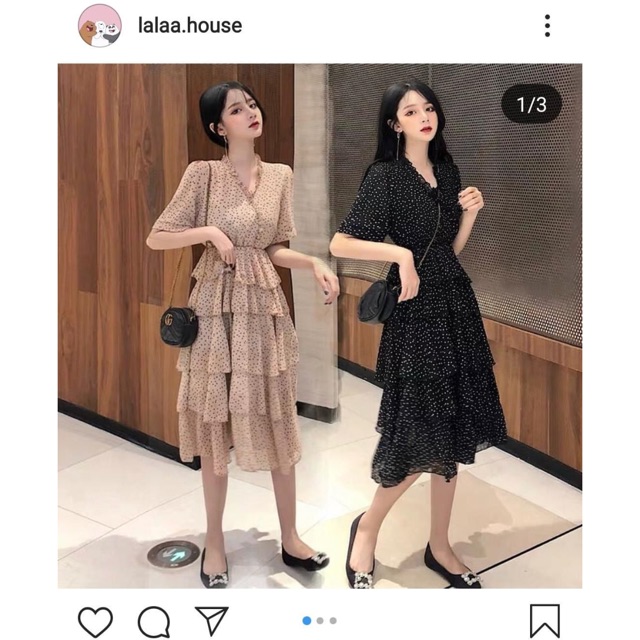 Váy tầng chấm bi bigsize