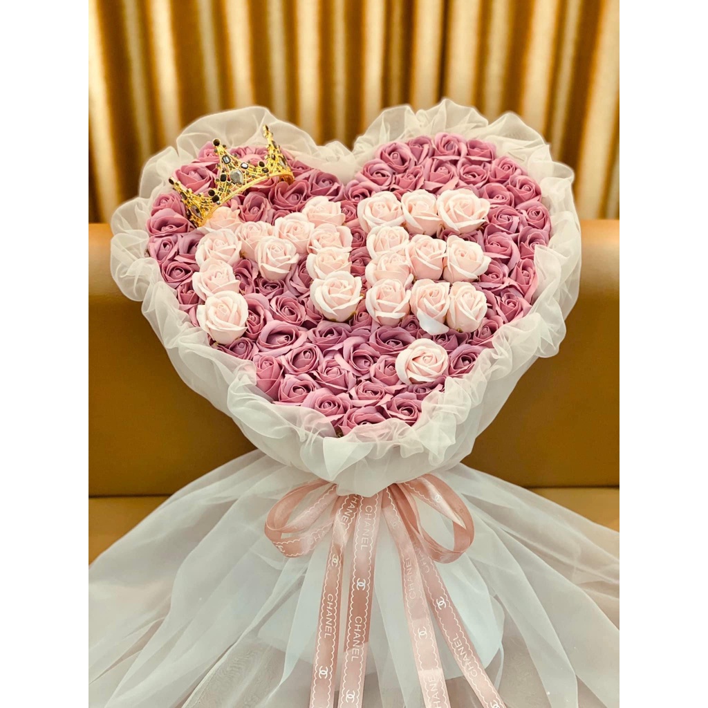 Bó hoa sáp nhũ chữ mẹ 99 bông xinh xắn, quà tặng mẹ ý nghĩa/shop hoa Gà Handmde. hoa sáp tp vinh