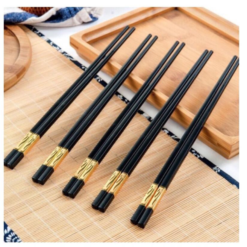 HOT [FREESHIP❤️]HỘP 10 ĐÔI ĐŨA KHẢM VÀNG NHẬT BẢN SANG TRỌNG