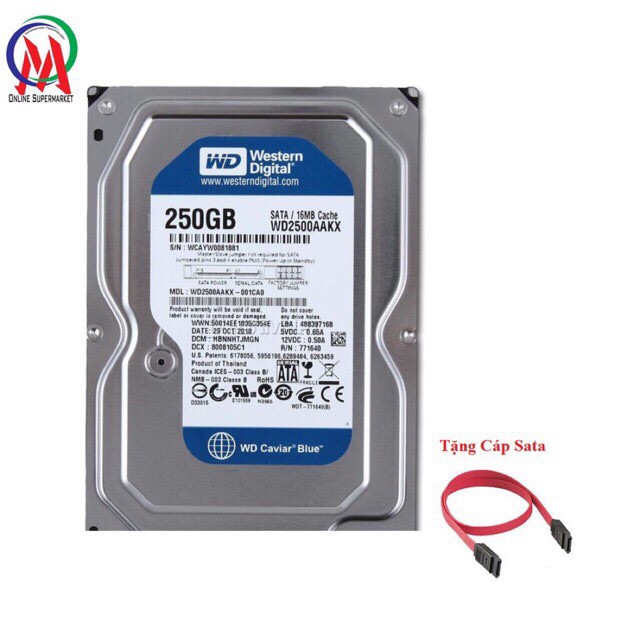 [MUA 1 TẶNG 1] Ổ CỨNG PC 250GB BH 24 THÁNG Tặng Cáp Sata