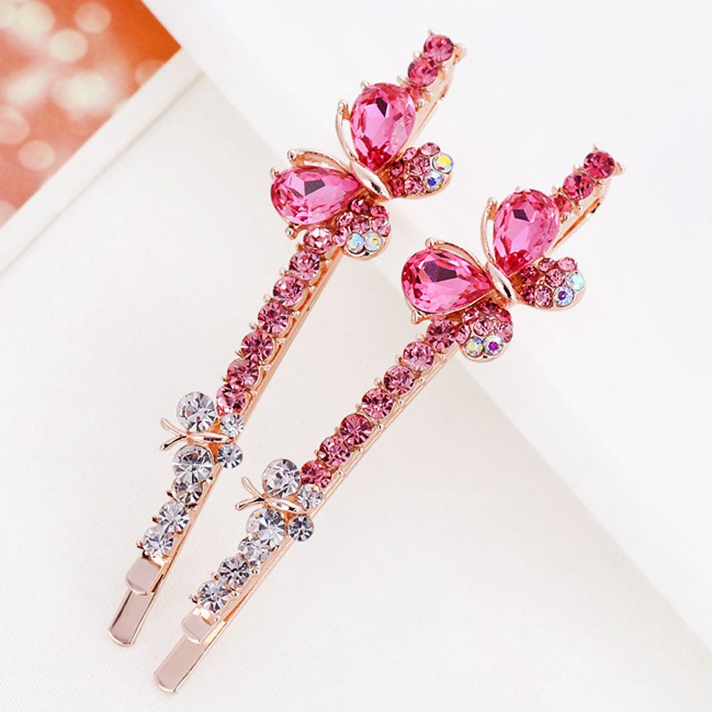 Cặp kẹp tóc hình cánh bướm lấp lánh phong cách Hàn Quốc dành cho nữ