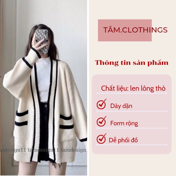Áo cardigan len dày dặn phong cách Hàn Quốc TÂM Clothings