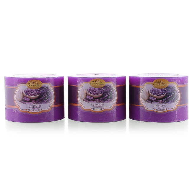 Bộ nến thơm Hạnh Phúc 5 - Bộ 3 nến thơm D7H5 Miss Candle NQMD7H5 7 x 5 cm (Tím, hương oải hương)