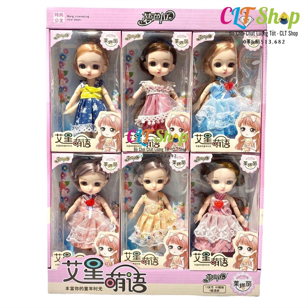 Đồ chơi búp bê hộp 6 búp bê Barbie xinh xắn làm quà tặng bé gái