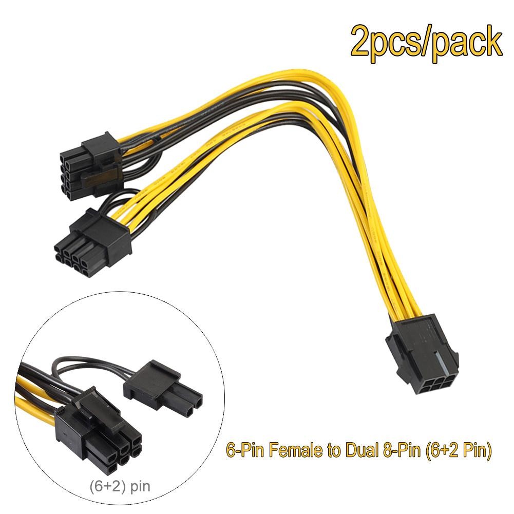 Set 2 Dây Cáp Thẻ Video Dài 20cm Chuyển Từ 6pin Sang 8pin (6 + 2pin) | BigBuy360 - bigbuy360.vn
