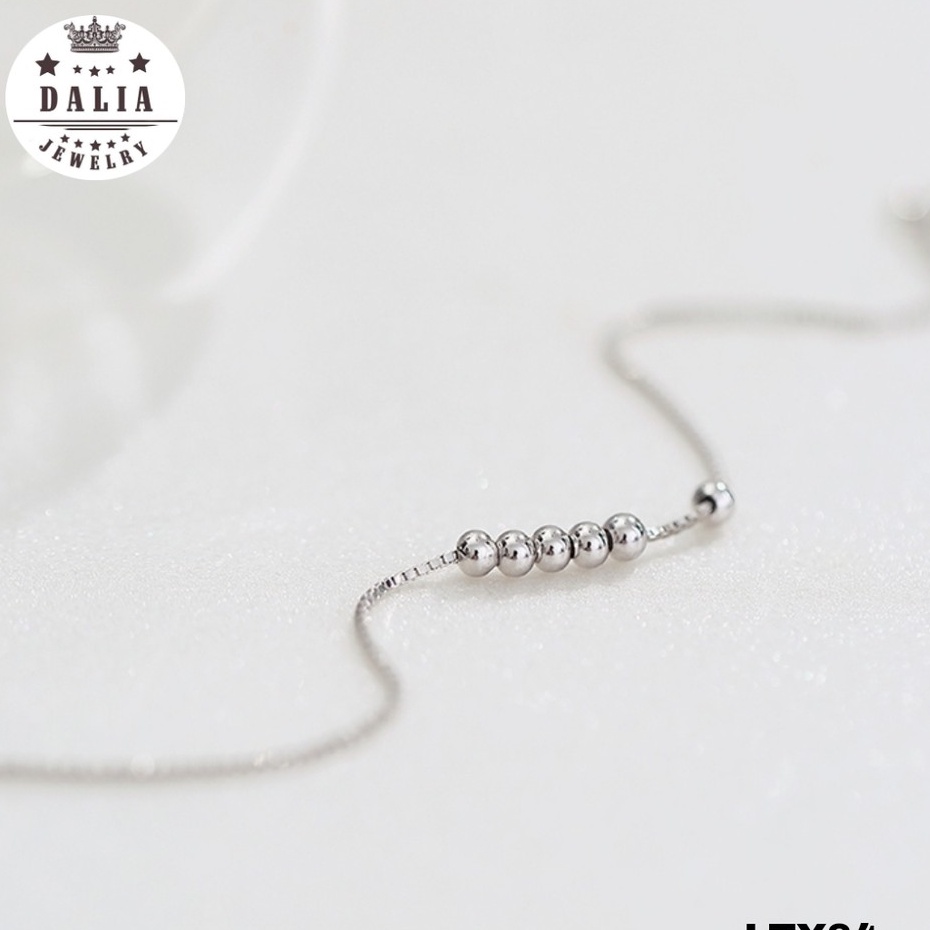 Lắc tay bạc lắc chân bạc thật DaLiA Jewelry lắc bi tròn thanh mảnh nhẹ nhàng thanh thoát