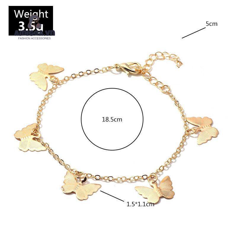 ✨✨Vòng Đeo Cổ Chân Dây Xích Mặt Hình Bướm Màu Xanh Dương  Thời Trang Cho Nữ