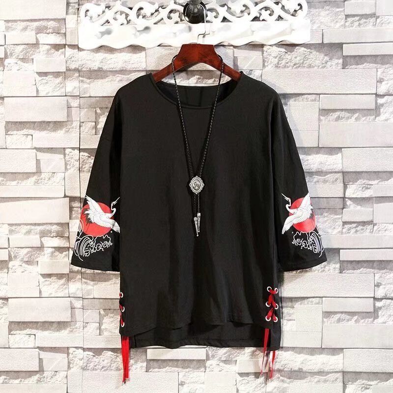 Áo Thun Tay Lỡ Form Rộng Thiết Kế Xẻ Rách Phong Cách Hip Hop Âu Mỹ