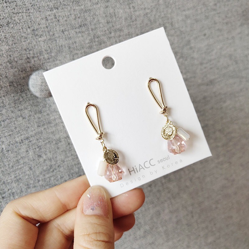 Bông Tai Nữ Hợp Kim Cao Cấp ERASHOP 073789 - Đá Hồng Tiểu Thư, Xinh Xắn Phù Hợp Đi Tiệc, Đi Chơi, Siêu Rẻ Đẹp