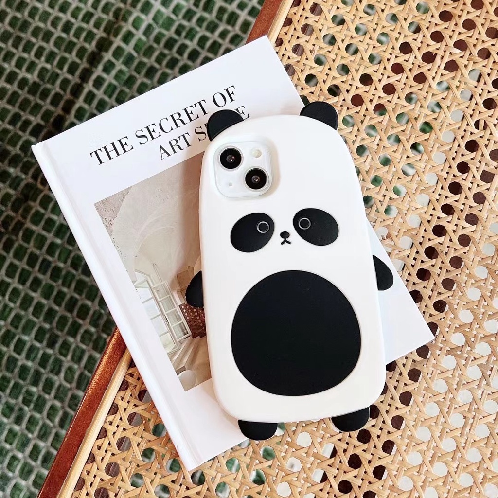 Ốp Điện Thoại Silicone Hình Gấu Trúc 3D Cho iPhone 13 Pro Max iPhone 12 Pro Max iPhone 11 Pro Max iPhone 7 8 Plus SE 2020 Xs Max XR