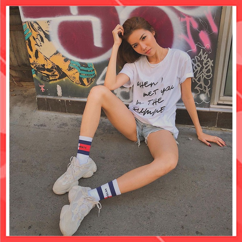 Áo thun phông nam nữ form rộng Familylove - Mẫu áo Unisex When I met you in summer chất Cotton 100% cao cấp