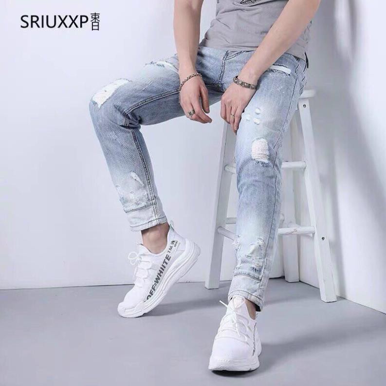 Quần Jean Nam Chất Bò Xanh Xước Mẫu Mới, Phong Cách DKFASHION | BigBuy360 - bigbuy360.vn