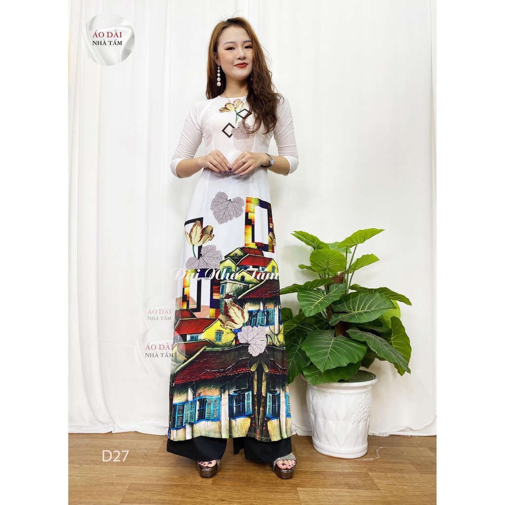 [Mã FASHIONT4WA2 giảm 10K đơn 50K] ÁO DÀI IN 3D MỚI ĐẸP NHẤT NHÀ TẤM -MÃ D27