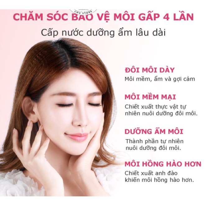 Mặt Nạ Dưỡng Môi Hồng, Thâm Môi Images Quả Đào, Cherry, Milk, Mật Ong