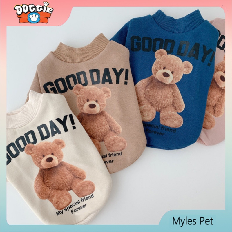 Áo khoác họa tiết gấu Teddy hoạt hình thời trang mùa đông cho thú cưng