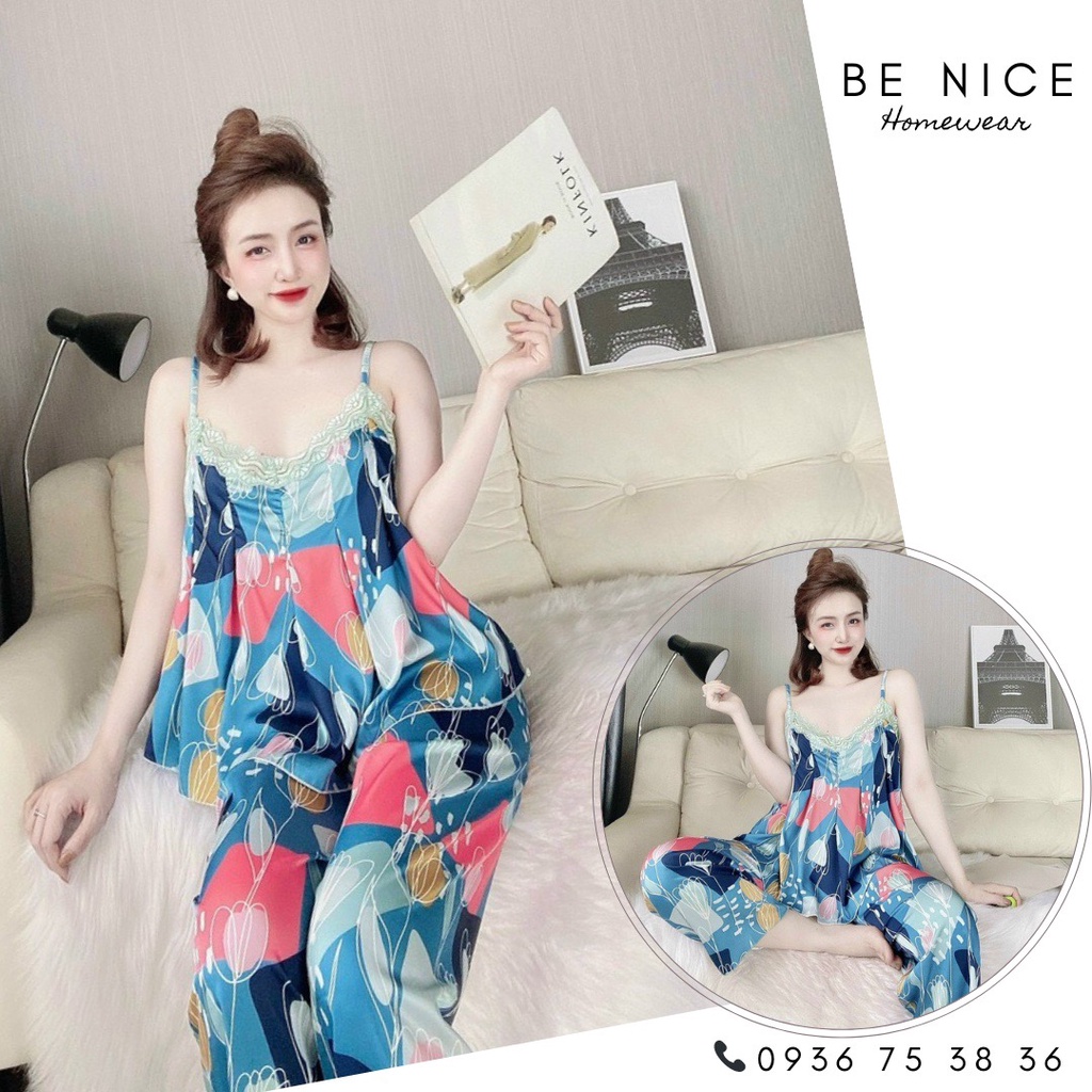 Bộ dây xếp ly phối ren nhiều họa tiết xinh xắn cho nàng nhà Be Nice Homewear