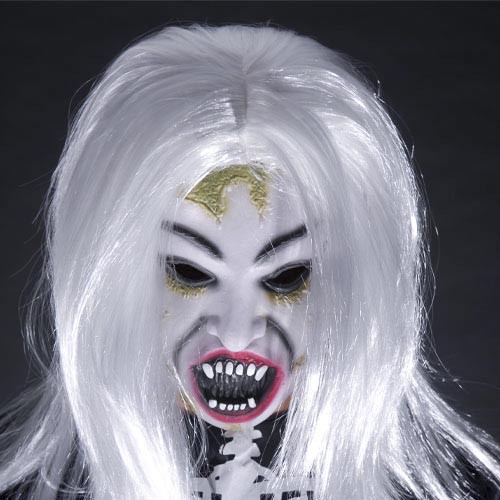 [ĐỘC ĐÁO] Mặt nạ tóc trắng mắt xanh nhe răng dùng cho ngày hóa trang halloween,dùng cho sự kiện,lễ hội đường phố