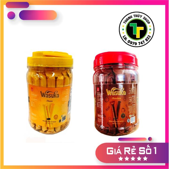 Bánh quế hiệu Wasuka đến từ Indonesia nhân socola ngon ơi là ngon hôp nhựa loại 540g