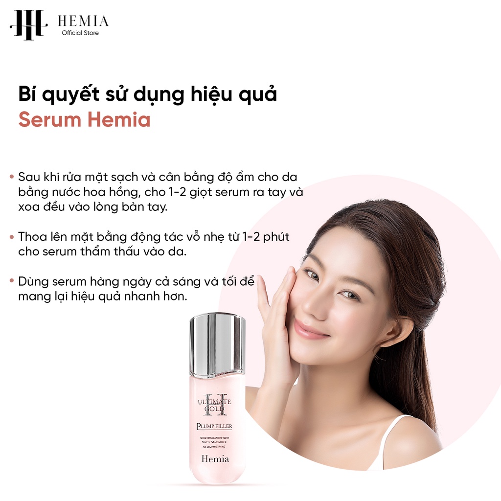 Serum Hemia tinh chất dưỡng trắng da mờ thâm se khít lỗ chân lông 50ml