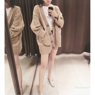Áo khoác len vặn thừng