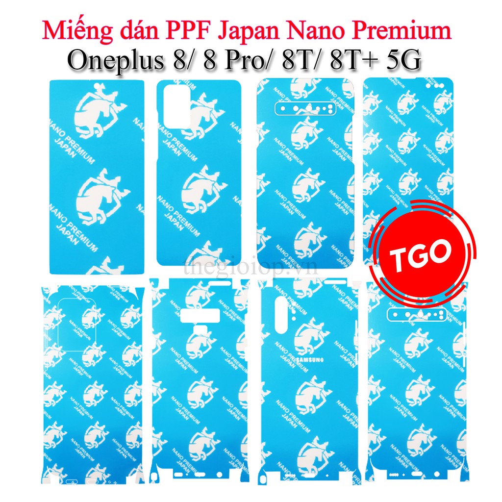 Miếng dán PPF Oneplus 8 / Oneplus 8 Pro / Oneplus 8T / Oeplus 8T Plus 5G Japan Nano Premium màn hình, mặt lưng