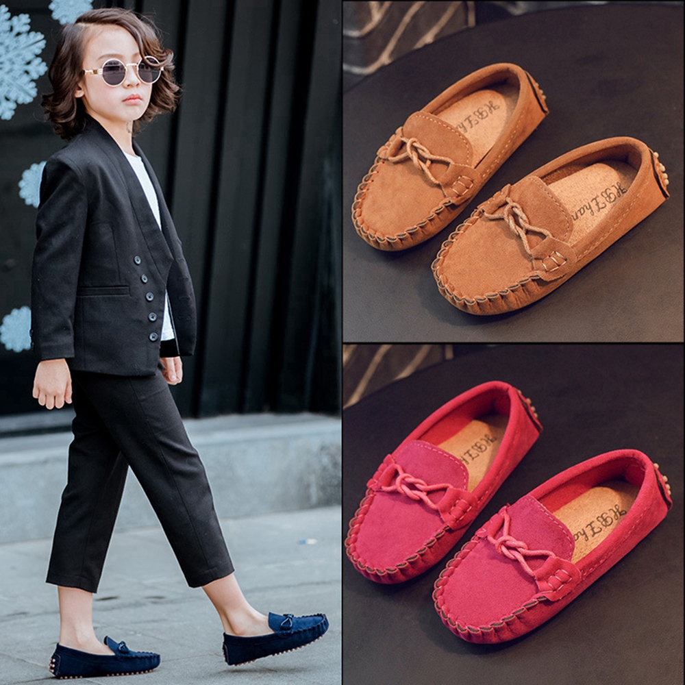 1-16 Years Kids Baby Tods Shoes Girls Boys Flat Shoes Casual Blue Brown Infant Toddler Loafer Size 21-35