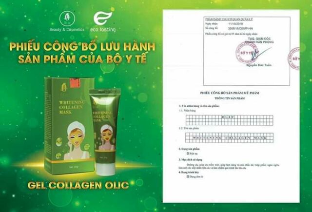 Mặt nạ cấy trắng da Collagen Olic - Whitening Collagen Mask 20g