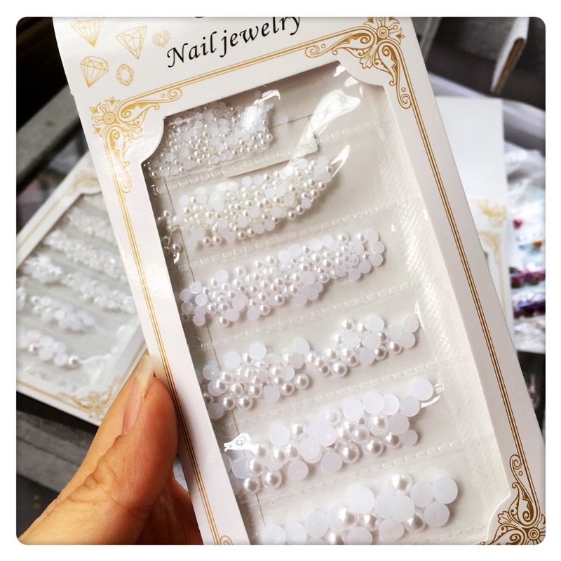 Set hạt trai trang trí nail/móng tay