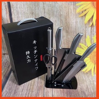 Bộ dao nhật inox 6 món nhà bếp cao cấp kem khay đựng