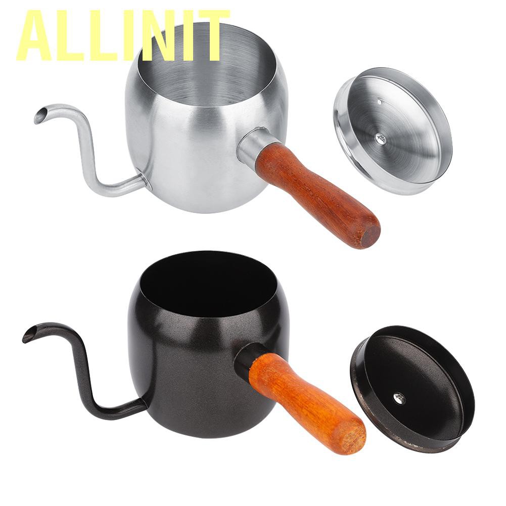 Allinit Household Stainless Steel Coffee Pot Drip Kettle Teapot Long Spout 500ml