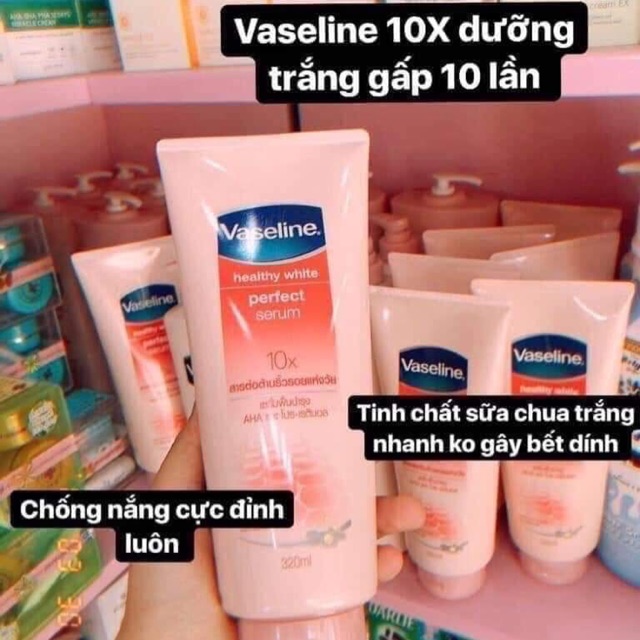 Serum Dưỡng Trắng ⚡𝗧𝗵𝗮́𝗶𝗹𝗮𝗻𝗱⚡ Sữa Dưỡng Trắng Da Toàn Thân Vaseline 10x 320ml