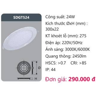 Đèn led âm trần 9w Duhal