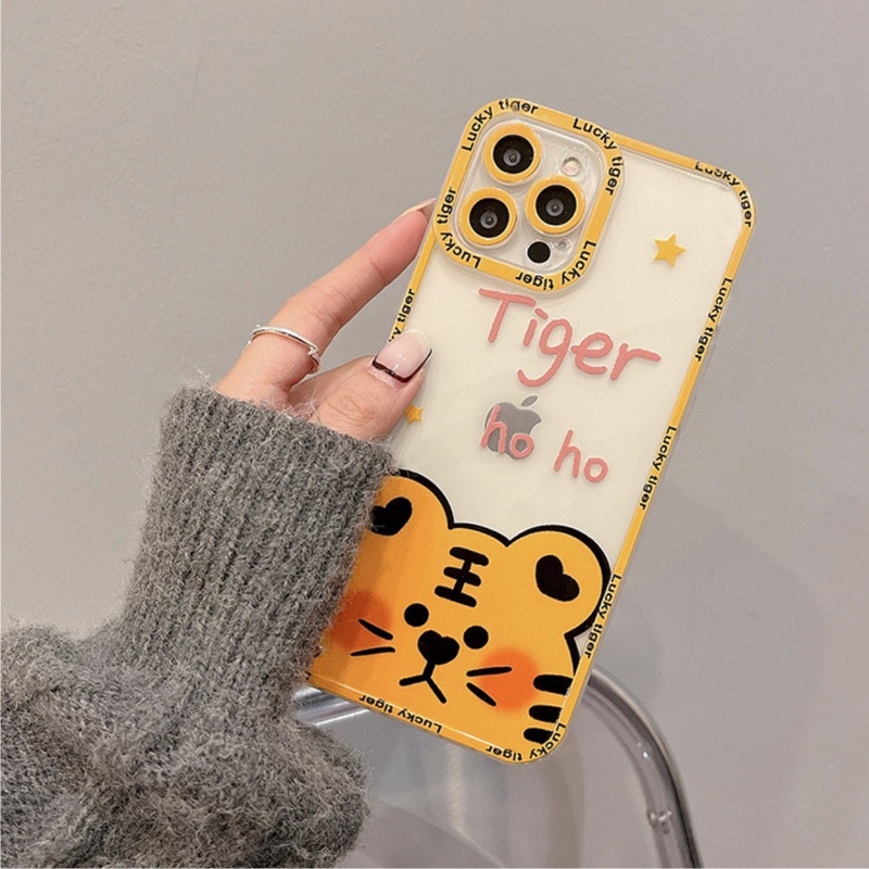 Ốp Lưng Silicon Chống Sốc Viền Nổi Lucky Tiger