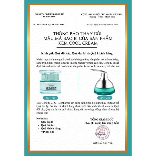 Kem Face Lạnh Cool cream kem Dưỡng Trắng Da ban ngày Lamer care-dr.Lacir | BigBuy360 - bigbuy360.vn