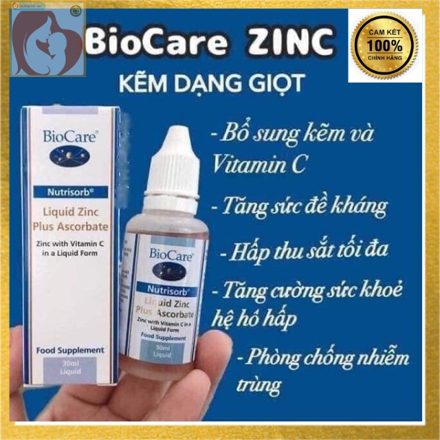 Kẽm giọt Biocare Zinc  Của Anh Dạng Giọt 30ml Từ Sơ Sinh - Tối Ưu Hóa Khả Năng Tăng Đề Kháng Cho Bé