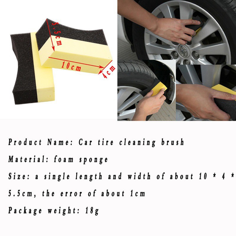 Set 2 Miếng Bọt Biển Vệ Sinh Bánh Xe Ô Tô Tiện Lợi
